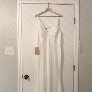 BHLDN Jones V-neck Crepe Dress